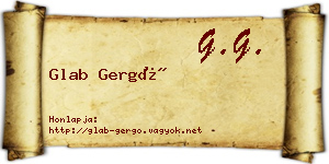 Glab Gergő névjegykártya